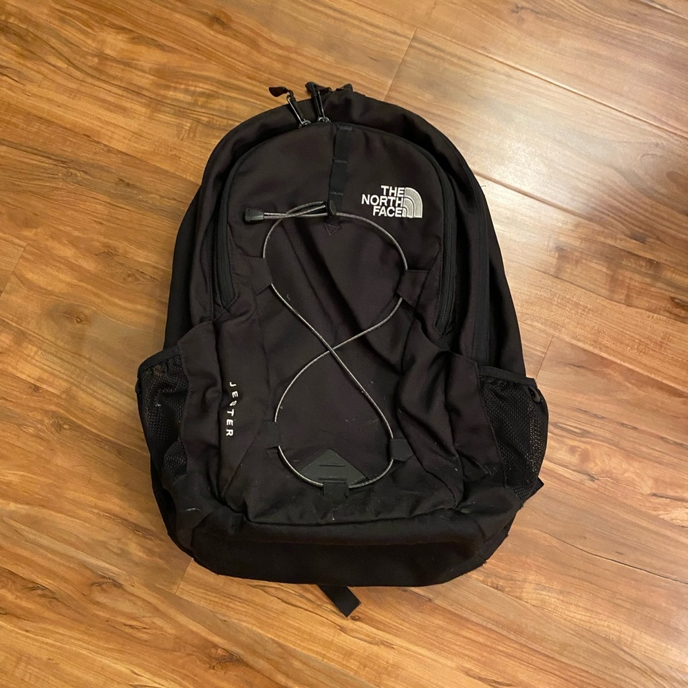 North Face Jester Backpack with Whistle | used black north face backpack